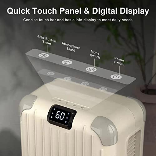 Manitya Small Dehumidifier For Bedroom 580 Sq Ft Portable Dehumidifiers For Home With App 60Oz Capacity Smart Mini Dehumidifier For Bathroom Closet Rv Basement Small Space Room (Cream White) #TOP5