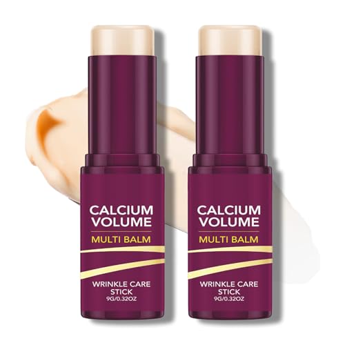 2PCS Calcium Multi Balm Calcium Volume Multi Balm Korean Korean Collagen Moisturing Stick Advanced Wrinkle Core Stick Intensive Repair & Hydrating Firming Skin Suitable for Eyes Neck Face