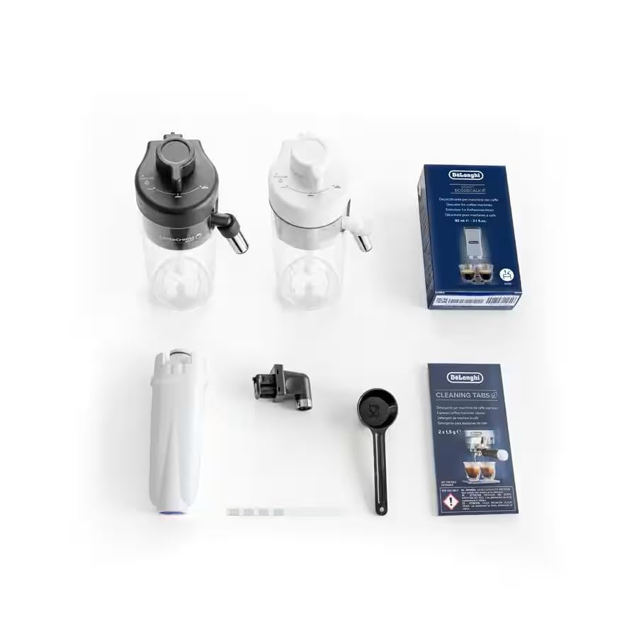 De'Longhi Magnifica Duo ECAM330.80.BXB Macchina per espresso automatica, 20 tipi di bevande calde e fredde, 2 caraffe per latte con tecnologia Latte Crema (Hot & Cool), macinino in acciaio inox, 1450
