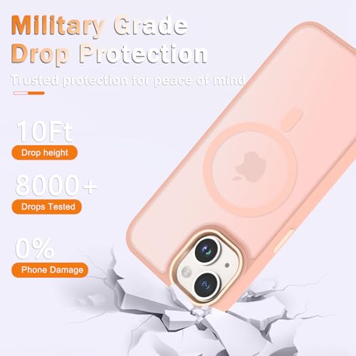 Image of YENAPOON for iPhone 14 Case, iPhone 13 Case, Matte Magnetic Case, Pink