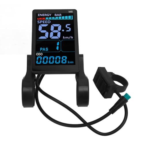 Asixxsix ABSカラースクリーンで作られた電動自転車LCDディスプレイLCDディスプレイメーターパネル、バックライト付きEバイクディスプレイ、マウンテンバイクスクーター用のスマートチップの組み込み