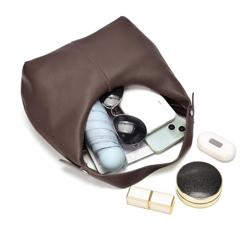 Valleycomfy Ladies U-shaped Underarm Bag Leather Crossbody Purse Handbag3