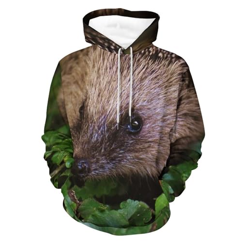 Hoodie hérisson unisexe pull à capuche manches longues pour homme et femme taille S