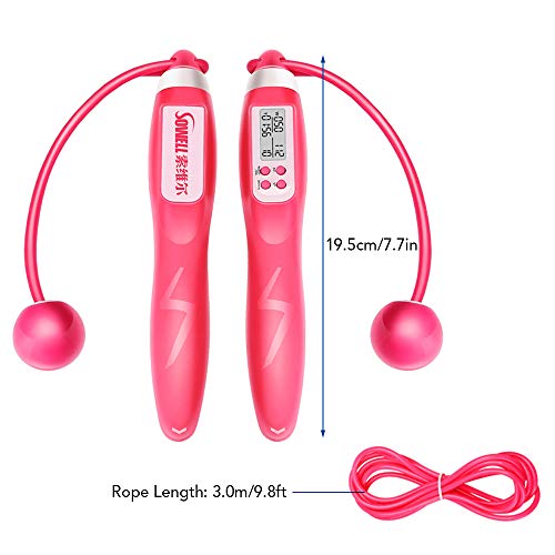 DECDEAL Pular corda com contador inteligente Crianças Adultos Pular corda Corda de velocidade ponder