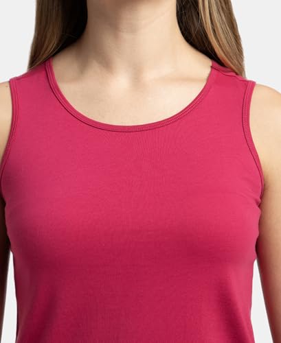 Image of Jockey AW77 Women Super Combed Cotton Rich Solid Curved Hem Styled Tank Top