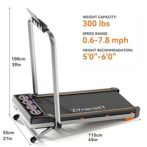 Image of Foldable Walking Pad Treadmill with 12% 12-Level Auto Incline, RGB LED Screen, Bluetooth Speaker, 300 lbs Capacity, Compact Design for Home, Hiking, Under Desk Use