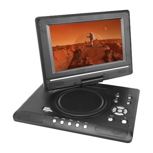 SENECESLI Reproductor de DVD Portátil con Altavoces Duales Antenas Pantalla Giratoria Control Remoto Reproductor de DVD para Automóvil Soporte Entrada USB Salida AV Múltiples Formatos de (EU)