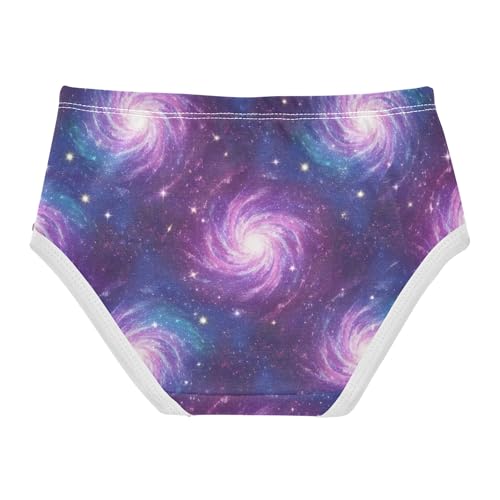 Bright Toddler Underwear Floral 2t Cotton Panties for Girl Colorful Swirl Nebulae Purple Briefs Undies Kids2