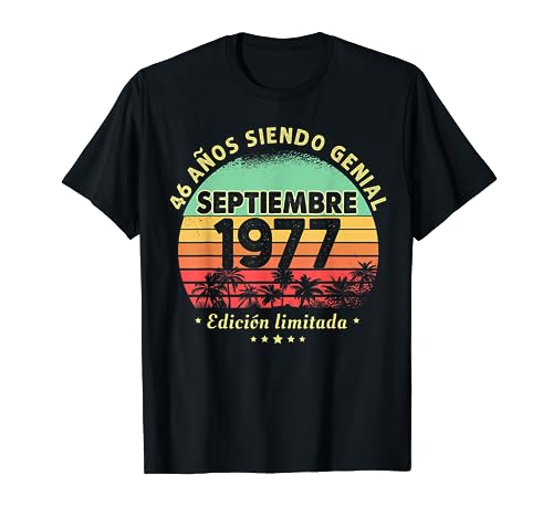 46 Años Cumpleaños Regalo Septiembre 1977 Septiembre 46 Años Camiseta