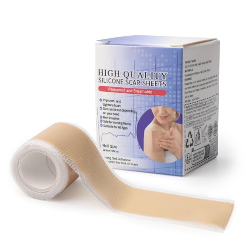 4cm x 1.5m Scar Removal Tape Roll, Painless Silicone Scar Tape, Medical-Grade Scar Sheet, Self-Adhesive C Section Scar Strip, Non-Irritating Keloid Scar Gel Patch for Stretch Marks