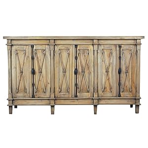 Sunset trading cottage 70 arrow credenza driftwood brown solid mahogany wood fully assembled sideboard  urban country home decor