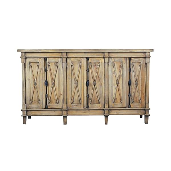 Sunset trading cottage 70 arrow credenza driftwood brown solid mahogany wood fully assembled sideboard  urban country home decor