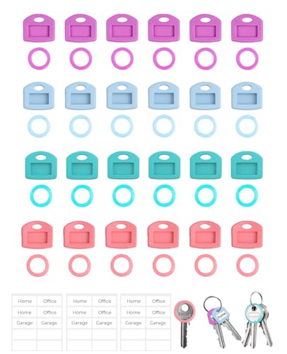 Waaqkid 48PCS Key Identifiers Covers 1" & 0.9", Soft Stretchy