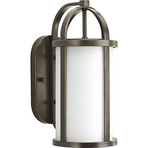Progress Lighting P5719-20 Transitional One Light Wall Lantern from Greetings Collection Dark Finish, Antique Bronze