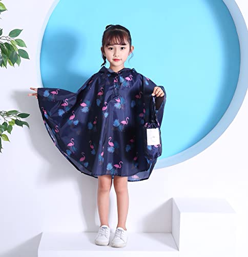 Image of Freesmily Kids Cute Raincoat Waterproof Rain Poncho Jacket Coat for Girls Boys