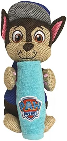 Franco MFG Paw Patrol Chase 2 Piece Kids Bath Set Mesh Hugger & Washcloth, 12 inch x 12 inch
