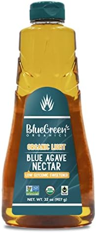 Blue Green Agave Organic Nectar, Light Blue, 32 Ounce