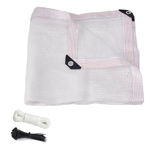 Blanco Malla de Sombreo con Ojales, 40% Red de Sombra Exterior Transpirable, Protector Solar y Resistente a los Rayos UV para Jardín, Pérgola, Invernadero, Terraza 3x4m 5x5m 6x7m