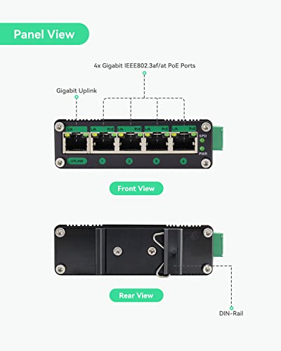 Linovision B09HGWLZSD Industrial 5 Ports Gigabit Solar Poe Switch thumb #2