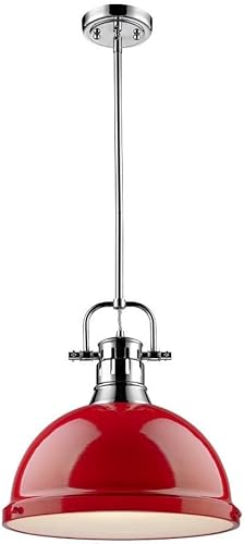 Miniatura 4 de 1 colgante de barra de luz en estilo clásico 14.63 pulgadas de alto por 14 pulgadas de ancho acabado cromado, colgante industrial de color cromado