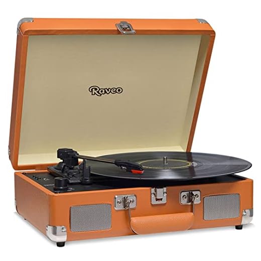 Caixa De Som Vitrola Retrô Hi-Fi Raveo Sonetto Chrome Caramel Caramelo Com Toca-Discos, BT e USB Reproduz E Grava Em Mp3