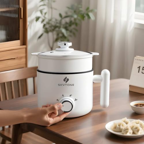 Image of SKYTONE Multipurpose Kettle With Ceramic Coating 1.5L | Non-Stick Cooker For Boil, Steam, Fry, Saute | Multi Cooker Kettle For Water, Milk, Egg, Tea, Soup, Babyfood, Rices