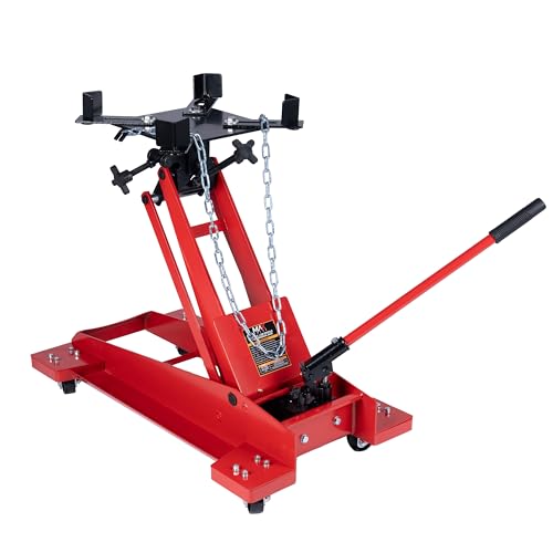 800 lbs Adjustable Hydraulic Transmission Jack Low Profile Telescoping Floor Lift with 360 Swivel Casters Heavy-Duty Steel Construction