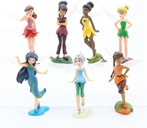 7 Pcs Miniature Fairies Figurines Collection Playset Cake Toppers, Fairy Plant Pot Dollhouse Fairy Garden Ornament, Landscape Scenes