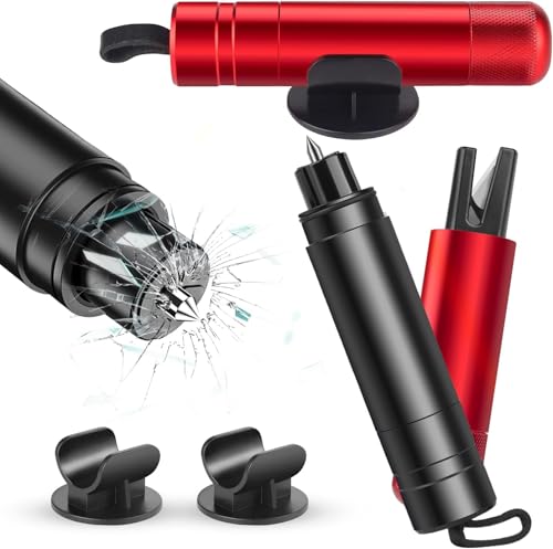 2 Stück Safe Pro X Notfallhammer, 2 in 1 Sicherheitshammer Auto mit Gurtschneider & Glasbrecher, Gurtschneider Nothammer mit Gurtschneider, Glass Bright, Rettungshammer Setm,Taubenabwehr Balkon