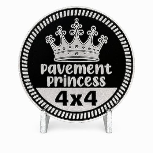 Image of Pavement Princess Rated - Solid Stainless Steel 4x4 Rated Badge for Any Vehicle - Made in the USA by CUSTOM4X4BADGES