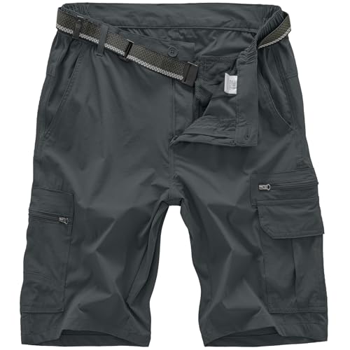 Image of Jessie Kidden Mens Cargo Shorts Expandable Waist Quick Dry Hiking Shorts