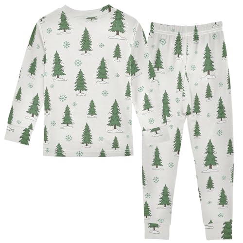 Pajama Sets Long Sleeve Winter Trees Snow Pattern Soft Comfy Sleepwear 2 Piece PJS 3-8T3