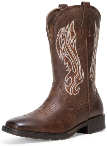 Image of Jousen Cowboy Boots for Men Square Toe Western Side Zipper
