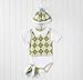 Baby Aspen Three Piece Layette Set in Golf Cart Package, Green/White, 0-6 Mos.