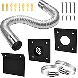 ZhaoYao Pellet Stove Pipe Kit, 2' x 59' Aluminum Flex Vent Pipe for Fresh Air...