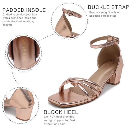 Image of TRASE Stylish And Fancy Block Heels With Adjustable Buckle For Women And Girls - Women Footwear - Heel Sandals For Girls