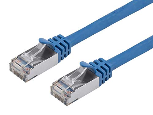 Monoprice Cat7 Ethernet Patch Cable - Flexboot RJ45, Stranded, 600Mhz, S/FTP, CMX, 26AWG, 25 Feet, Blue - Entegrade Series