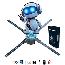 3DHologramFan,18.1"Holographic Fan HD LED , 3dHologramfan with 1500 Video Library for Christmas,Halloween,Advertising,Shop,BarAPP+Remote Control+Bluetooth+WIFI