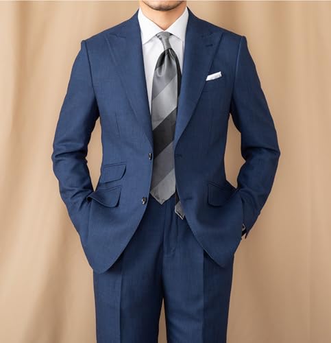 Men's Suit Dinner Party Tuxedos Two Buttons Jacket Pants Peak Lapel Formal Wear Outfit2