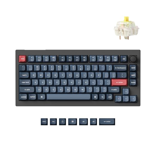 Keychron V1 Max 75% RGB Custom Mechanical Keyboard...