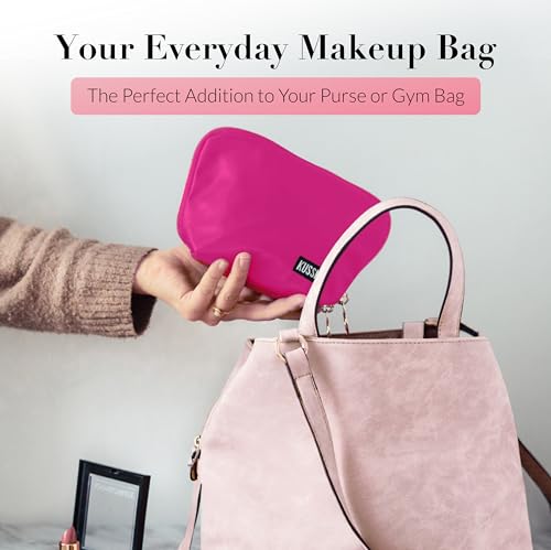 KUSSHI Washable Travel Makeup & Cosmetic Bag - Brush Organizer Sold Separately (Everyday, Pink/Teal)4