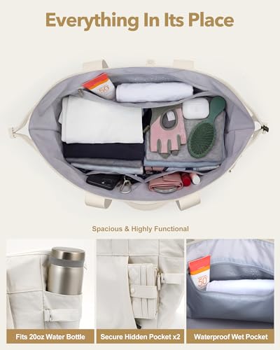 Image of Small Gym Bag for Women, Lightweight Mini Duffle Bag with Wet Compartment, Perfect as a Travel Carry On or Crossbody Weekender for Sport, Workout & Dance