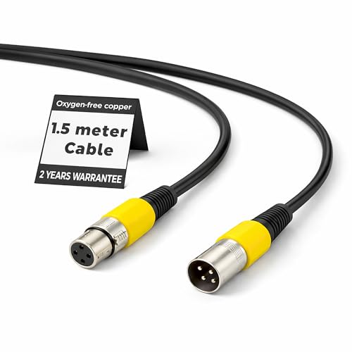 Image of MX XLR male to female microphone cable wire 3 pin mic cable microphone cord wire mic cable 5 meter for Guitar Audio Speaker Cable Multicolor (XLR Male to Female, 1.5 MTR)