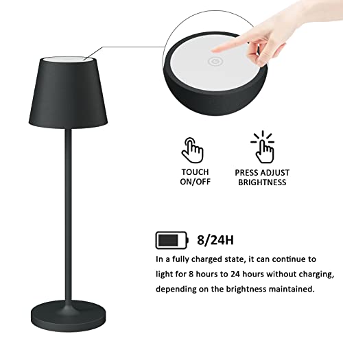K-Bright Dimmbare LED Akku Tischleuchte | Wiederaufladbar | Für drinnen und draußen geeignet