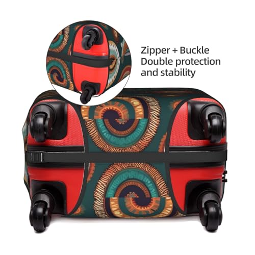 Housse valise motif cercles ethniques floraux extensible en polyester