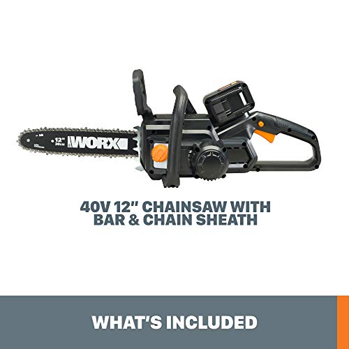 Worx 40V 12" Cordless Chainsaw Power Share With Auto-Tension (Tool Only) - Wg381.9 #TOP5