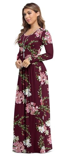 Image of VIISHOW Women's Long Sleeve Loose Plain Maxi Dresses Casual Long Dresses with Pockets