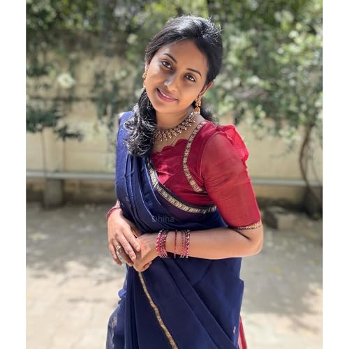 Image of Original Maheswari Cotton Silk Saree for Women | Kanjivaram Pure Silk Cotton Sari with Blouse | Zari Work | Tassels | Handloom Weave