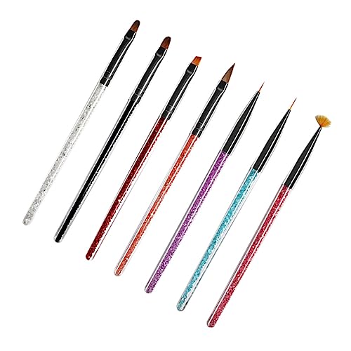 NIYANGLE 1Set Nail Art Brush Kit Professional Nail Painting Tools with Drill Handle Lightweight and Durable for Home and Salon Use for Creative Nail Art Design and Decoration