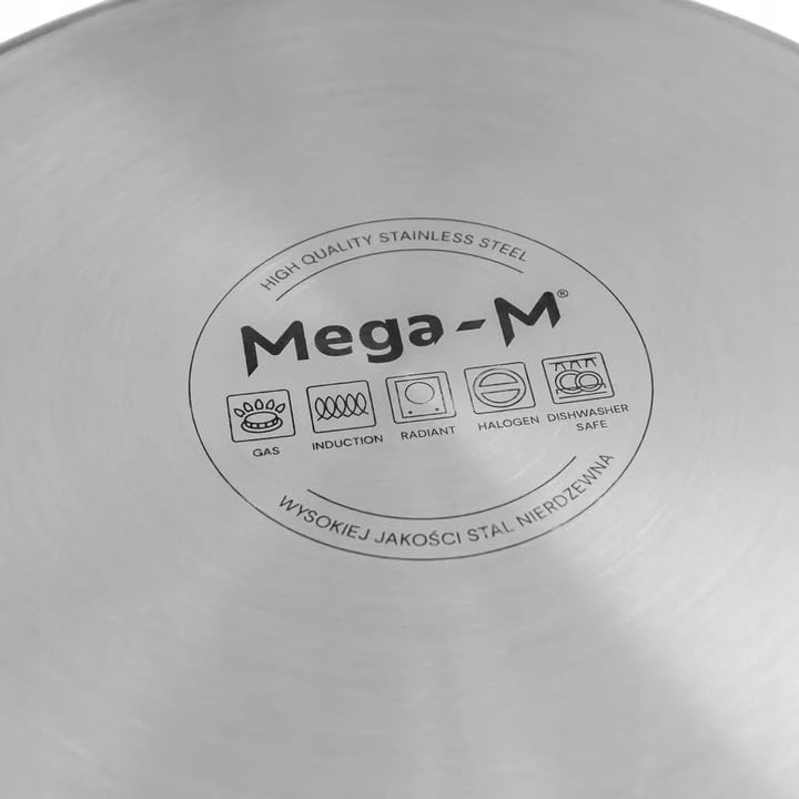 Mega-M Olla GRANDE inducción de acero inoxidable con tapa ESTÁNDAR (25L)